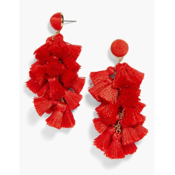 BaubleBar Contessa Multi Tassel Earrings – Holiday Red - Picture 2 of 7